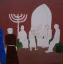 Jesus menino debatendo com os doutores da Lei, no Templo. Obra de 1970.. <em>Foto: </em>